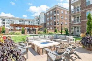 Common Area Outdoor Fire Pit overlooking the Pool