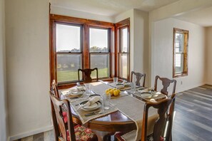 Dining Room that seats 6.  Additional leaves for the table are available.  