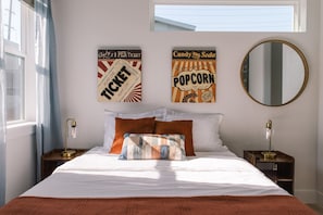 The McConaughey Room - not the biggest room on the property but certainly the most entertaining with wall art, a Smart TV, and cute desk.