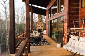 Relax by the gas firepit, dine with a sunset backdrop, or take in the Cohutta Wilderness.