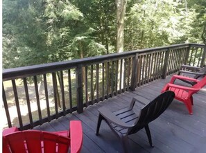 Front deck overlooking the Clear Fork River