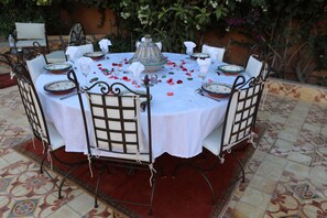 Outdoor banquet area