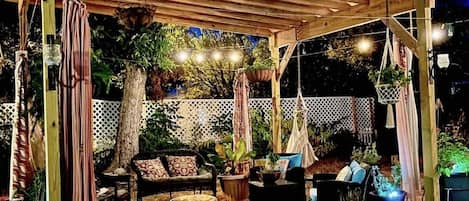 Night time hang out space in back yard!