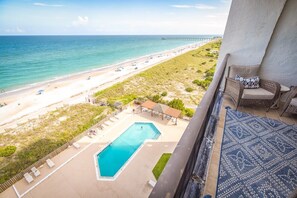 Walk from the beach to the pool using our secure fob access gating system. Enjoy the sand and the salt or the pristine pool.