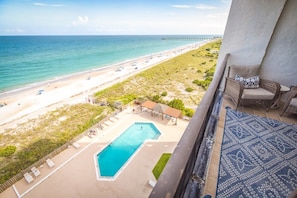 Walk from the beach to the pool using our secure fob access gating system. Enjoy the sand and the salt or the pristine pool.