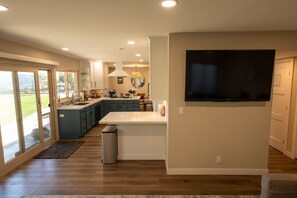 From Family room through kitchen and dining