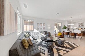 Relax on our plush sofa after exploring