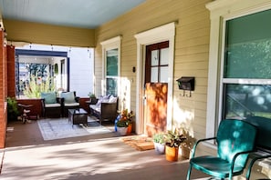 Covered front porch seating
