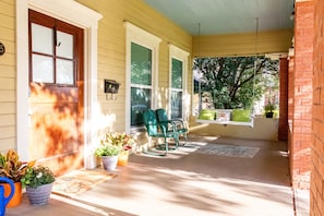 Covered front porch seating