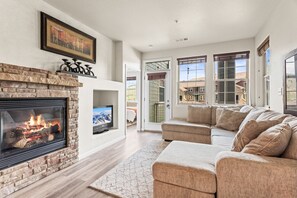 Main Living Space with gas fireplace.