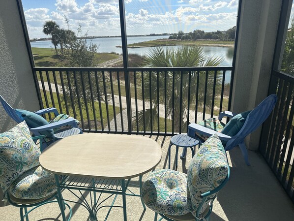 Terrace overlooking Babcock Ranch Lake and Golf Course