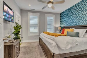 Unwind in this stylish Nashville retreat featuring chic hotel-style bedrooms. Perfect for family reunions or large groups, enjoy luxurious amenities just moments from downtown's vibrant attractions.