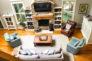 Overhead view of the main floor living area