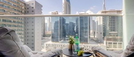 Balcony w/ Partial Burj Khalifa Views