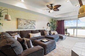 Step into the ultimate cozy retreat with this stunning living room.