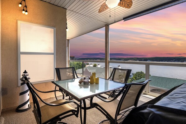 Get ready to grill and chill on this cozy balcony