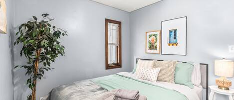 The bedroom is the perfect place to relax and unwind after a long day of exploring.