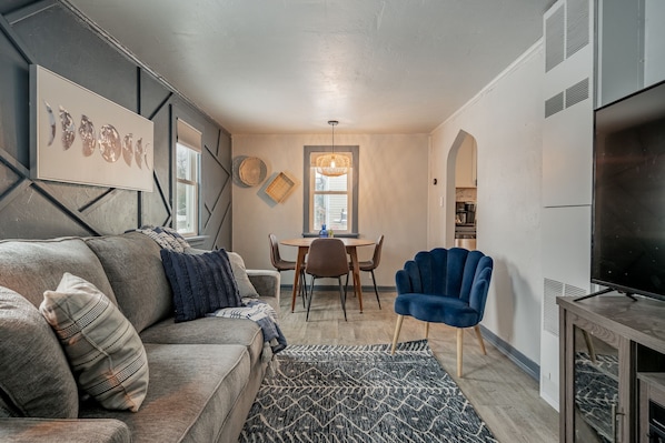 Main living area with dining off kitchen