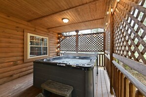 Enjoy soaking in the hot tub!
