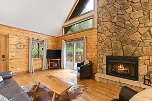 Cozy living room with a gas fireplace!
