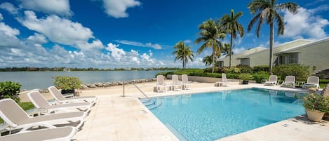 Pool side private beach and open Waterview's of the Atlantic.  