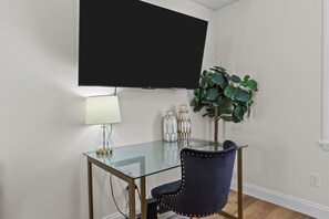 Desk and TV