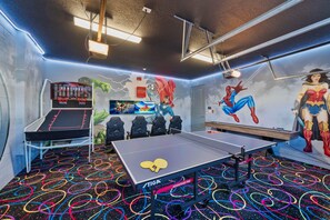 Game room with ping-pong table