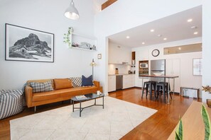 Living and kitchen areas