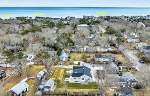 6 minute walk to beach.  Includes beach chairs