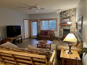 Main living area with natural gas fireplace