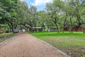 large driveway for parking boat trailer