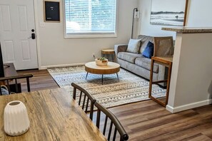 Dining table and chairs available for sharing a meal with friends and familty