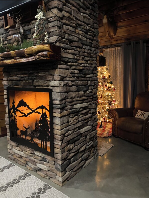 Double sided fireplace