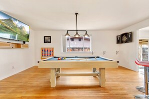 Family/game room with TV