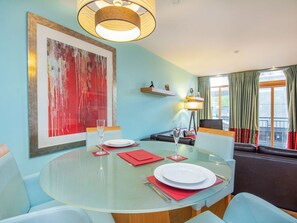 Dining Area | 208 By the Bridge Apartment, Inverness