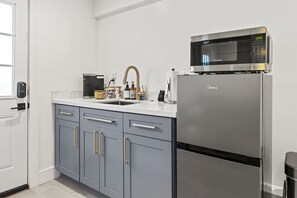 Kitchenette with Small Fridge and Microwave