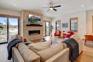 65" Smart TV and Double Wide Fireplace