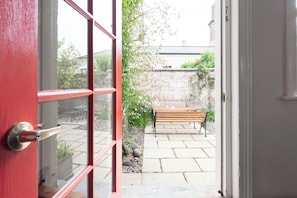 Step outside and into the courtyard