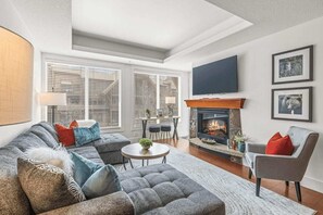 Bright, cozy and comfortable living room