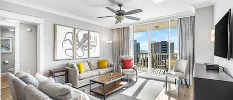 Living room with Gulf Views