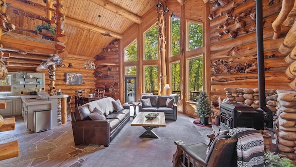 gorgeous and modern log cabin
