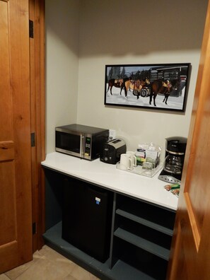 Indoors, Microwave, Oven, Painting, Shelf