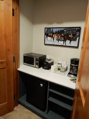 Indoors, Microwave, Oven, Painting, Shelf