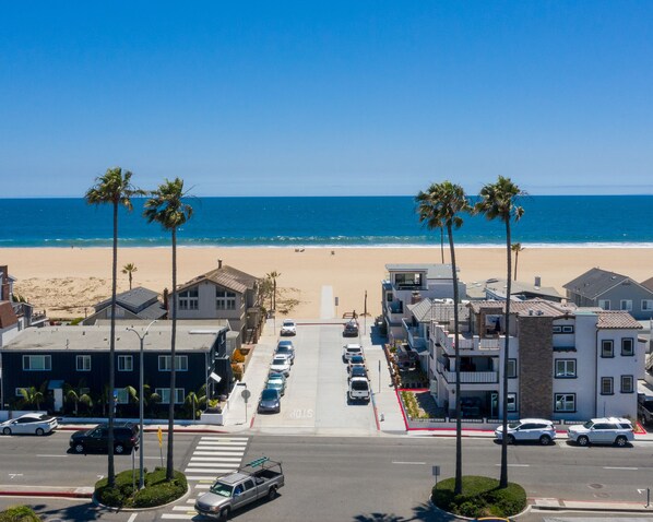 Arial view of the property and beach area 