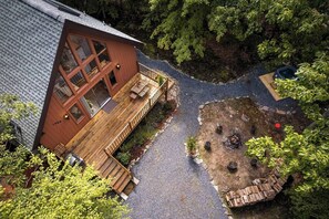 View from Above - Firepit/Hot Tub/Deck