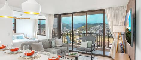 Overview of your beautifully remodeled condo with mountain views.