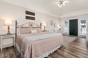Welcome to The Cottage at Garrison in Gruene, where comfort meets quaintness. The heart of this cozy retreat is a kind bed that beckons you.