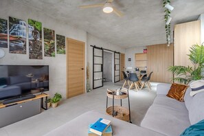 Living Room with Sitting & Dining Areas, Apple TV Multimedia & Sonos Sound System