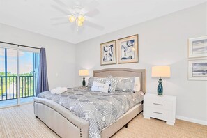 King bedroom with fresh linens