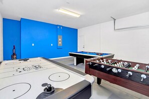 In House Games Room with Air Hockey, Foosball and Pool Table